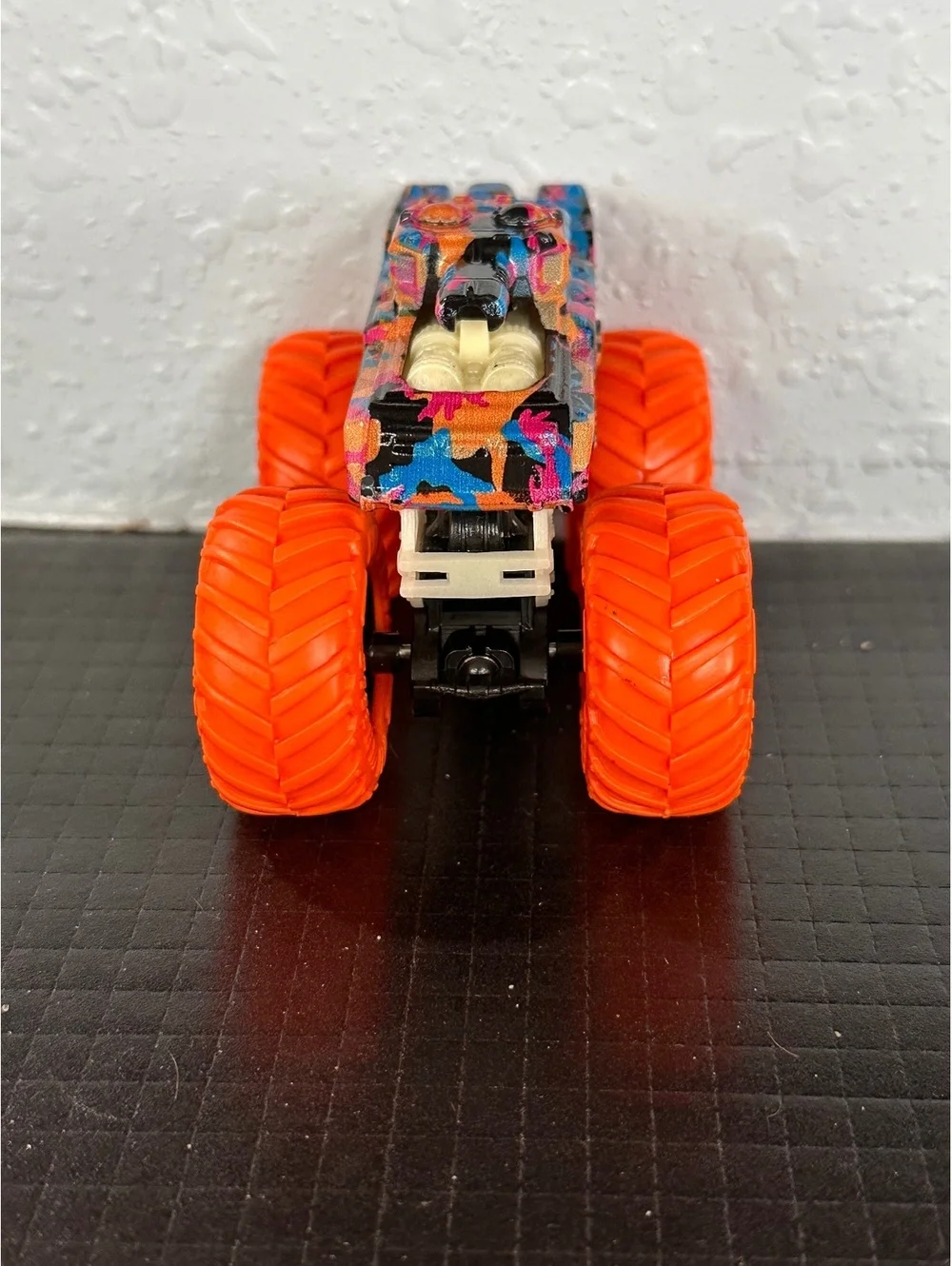 Hot Wheels Monster Truck Toy with Large Orange Tires